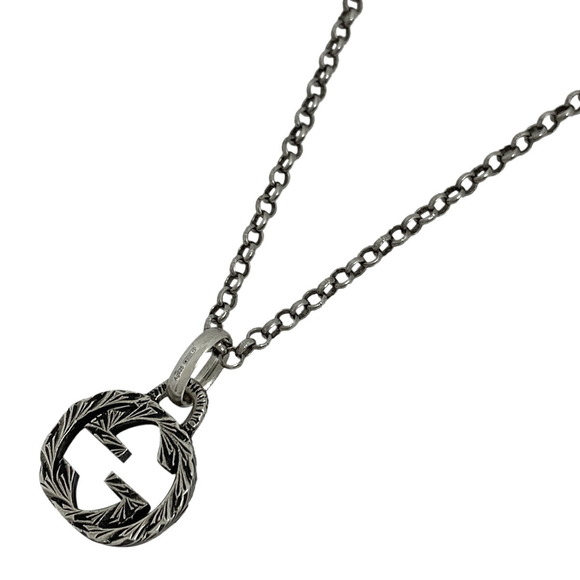 Gucci Interlocking GG Necklace Pendant Sterling - Picture 1 of 4